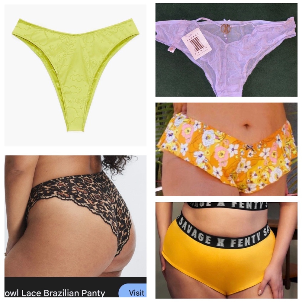 Savage x Fenty 2X Plus Panty Bundle 5 PAIRS!